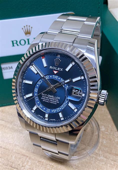 rolex skyblue|Rolex sky dweller blue.